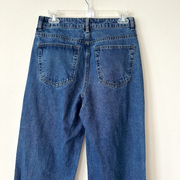 Adika Jeans Size M Denim Wide Leg High Rise Non-Stretch Blue Seam Utility - Picture 6 of 8